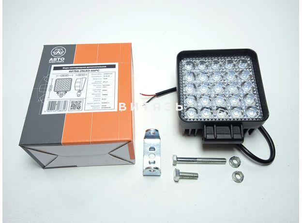 Фара рабочая светодиодная квадратная АЕ75S-25LED-65РC (25 диодов 75W) (110*65*140 /AVTOELECTRICA/ - Магазин Витязь