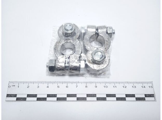 Клеммы АКБ (+/-) КЛ-С-320-БГ-01 AE свинцовые, болт глухой под гайку D8-D8 (320 грамм) - Магазин Витязь